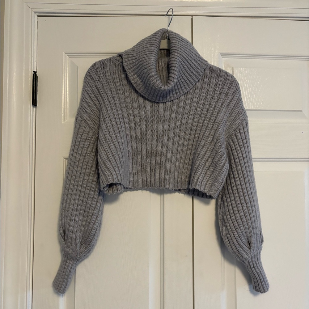 NWOT Urban Outfitters Periwinkle Cropped Cowl Neck Sweater
